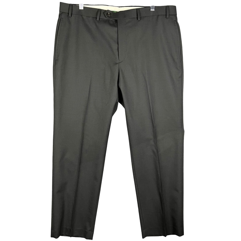 Ralph Lauren Dress Pants Men 38x30 Black Total Comfort Flat Front Trousers
